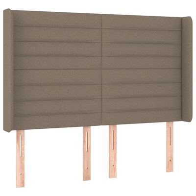 vidaXL Boxspring met matras en LED stof taupe 140x190 cm