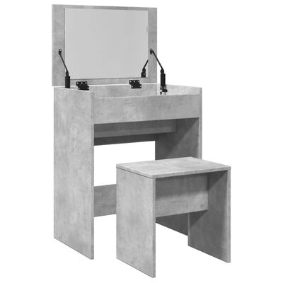 vidaXL Kaptafel met krukje 60x40x113,5 cm betongrijs