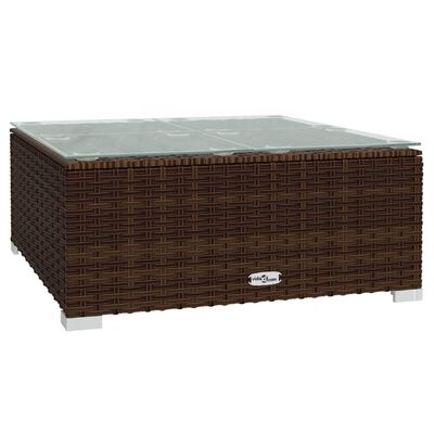 vidaXL 8-delige Loungeset met kussens poly rattan bruin