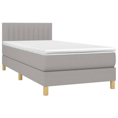 vidaXL Boxspring met matras en LED stof lichtgrijs 80x200 cm