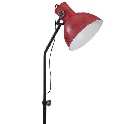 vidaXL Vloerlamp 25 W E27 30x30x90/150 cm verweerd rood