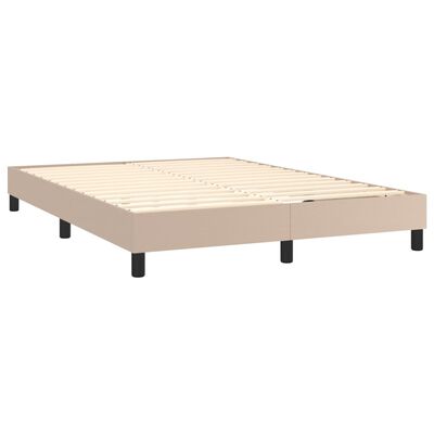 vidaXL Boxspring met matras kunstleer cappuccinokleurig 140x200 cm