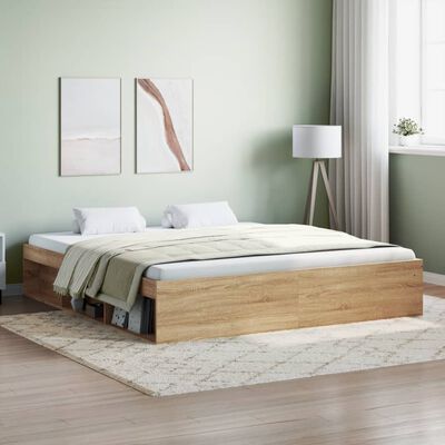 vidaXL Bedframe sonoma eikenkleurig 180x200 cm Super King Size