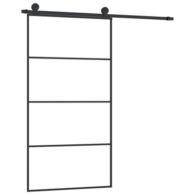 vidaXL Schuifdeur met beslag 102,5x205 cm ESG-glas en aluminium