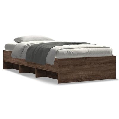 vidaXL Bedframe zonder matras bewerkt hout bruin eikenkleur 75x190 cm