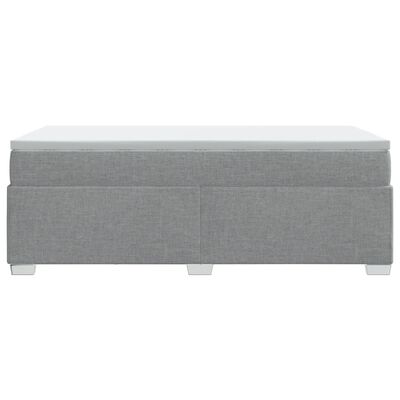 vidaXL Boxspring met matras stof lichtgrijs 90x200 cm