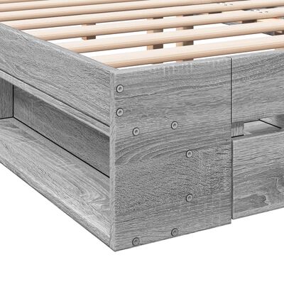 vidaXL Bedframe met lades bewerkt hout grijs sonoma eiken 140x190 cm