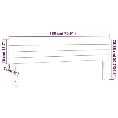 vidaXL Hoofdborden 2 st 90x5x78/88 cm fluweel lichtgrijs