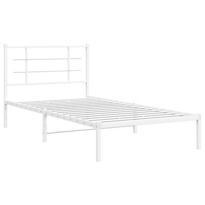 vidaXL Bedframe met hoofdbord metaal wit 100x200 cm