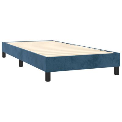 vidaXL Boxspring met matras fluweel donkerblauw 80x200 cm