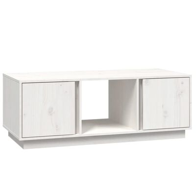 vidaXL Salontafel 110x50x40 cm massief grenenhout wit