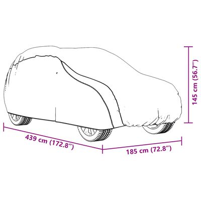 vidaXL Autohoes voor SUV met gespriemen M volledig zilverkleurig