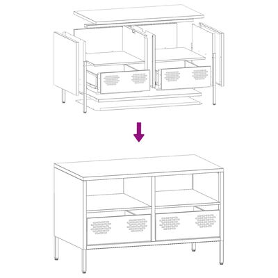 vidaXL Tv-meubel 68x39x43,5 cm koudgewalst staal antracietkleurig