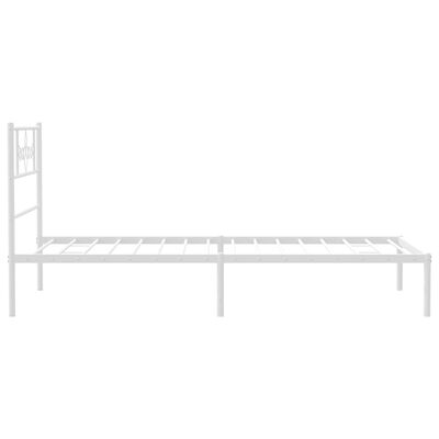 vidaXL Bedframe met hoofdbord metaal wit 107x203 cm