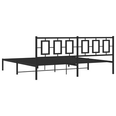 vidaXL Bedframe met hoofdbord metaal zwart 200x200 cm