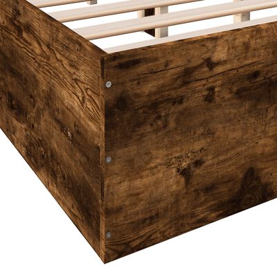 vidaXL Bedframe bewerkt hout gerookt eikenkleurig 120x190 cm