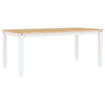 vidaXL Eettafel Corona 180x90x75 cm massief grenenhout wit