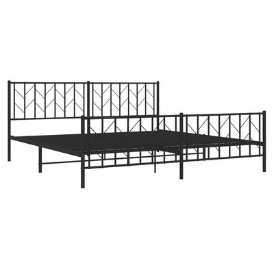 vidaXL Bedframe met hoofd- en voeteneinde metaal zwart 193x203 cm