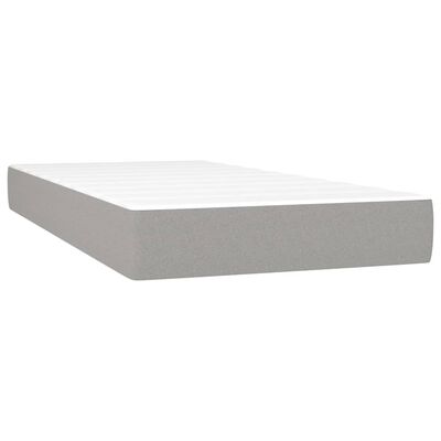 vidaXL Boxspring met matras en LED stof lichtgrijs 80x200 cm