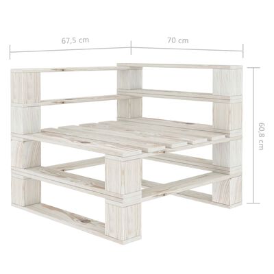 vidaXL 6-delige Loungeset pallet hout wit