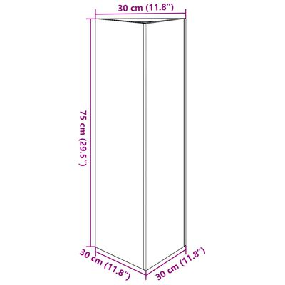 vidaXL Plantenbak driehoek 30x26x75 cm staal zwart