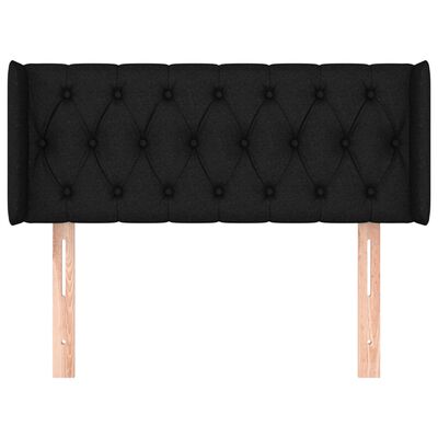 vidaXL Hoofdbord met randen 103x16x78/88 cm stof zwart