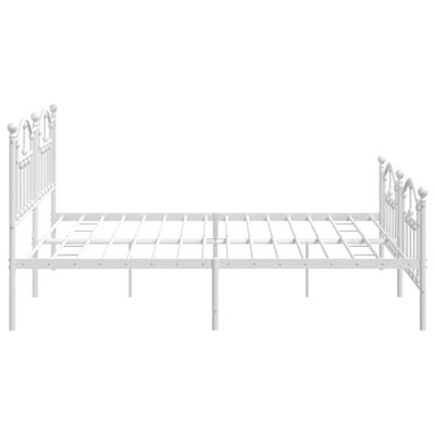 vidaXL Bedframe met hoofd- en voeteneinde metaal wit 200x200 cm