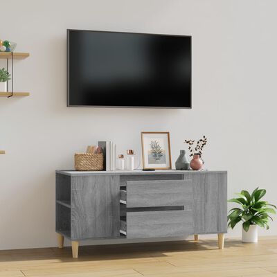 vidaXL Tv-meubel 102x44,5x50 cm bewerkt hout grijs sonoma eikenkleurig