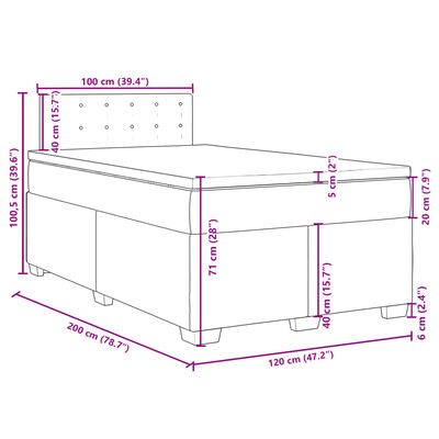 vidaXL Boxspring met matras kunstleer cappuccinokleurig 120x200 cm