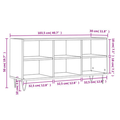 vidaXL Tv-meubel 103,5x30x50 cm bewerkt hout bruin eikenkleur