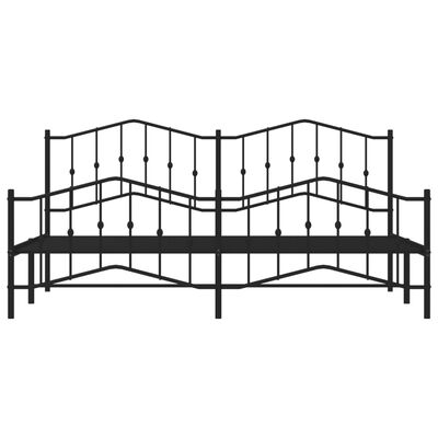 vidaXL Bedframe met hoofd- en voeteneinde metaal zwart 193x203 cm