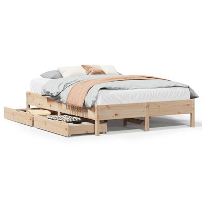 vidaXL Bedframe zonder matras massief grenenhout 140x190 cm