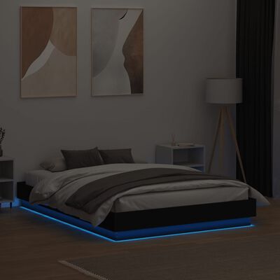 vidaXL Bedframe met LED-verlichting zwart 120x190 cm