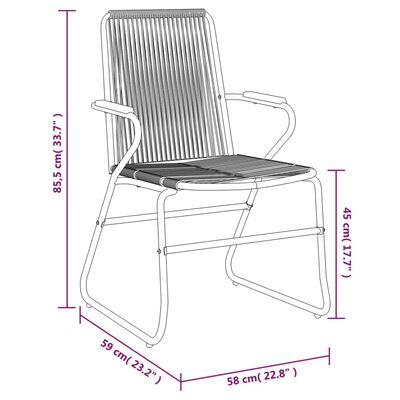 vidaXL 5-delige Tuinset PVC-rattan zwart