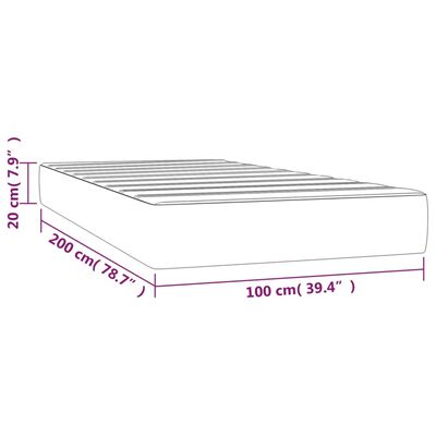 vidaXL Pocketveringmatras 100x200x20 cm stof donkergrijs