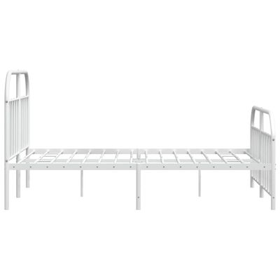 vidaXL Bedframe met hoofd- en voeteneinde metaal wit 150x200 cm