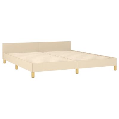 vidaXL Bedframe met hoofdeinde stof crèmekleurig 180x200 cm