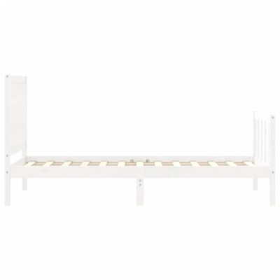 vidaXL Bedframe zonder matras massief grenenhout wit 90x200 cm