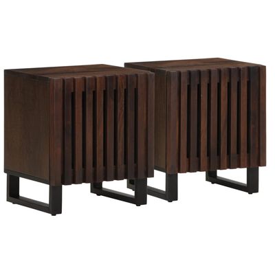 vidaXL Nachtkastjes 2 st 40x34x46 cm massief mangohout