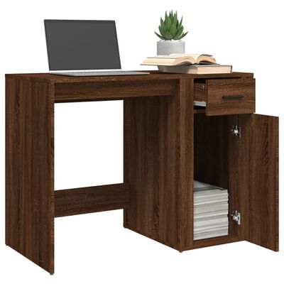 vidaXL Bureau 100x49x75 cm bewerkt hout bruin eikenkleur