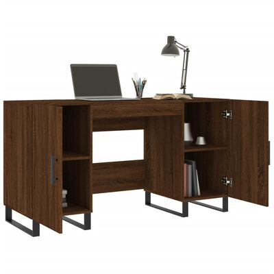 vidaXL Bureau 140x50x75 cm bewerkt hout bruin eikenkleur