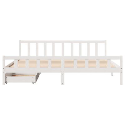 vidaXL Bedframe zonder matras massief grenenhout wit 180x200 cm