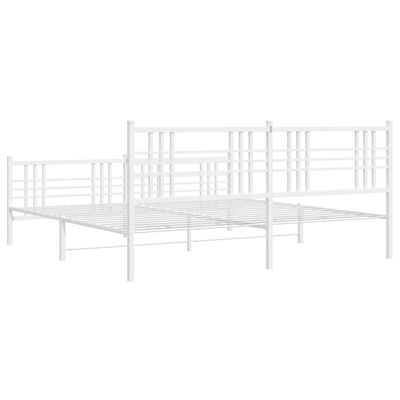 vidaXL Bedframe met hoofd- en voeteneinde metaal wit 200x200 cm