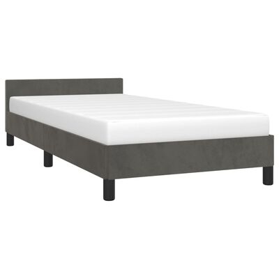 vidaXL Bedframe met hoofdeinde fluweel donkergrijs 80x200 cm