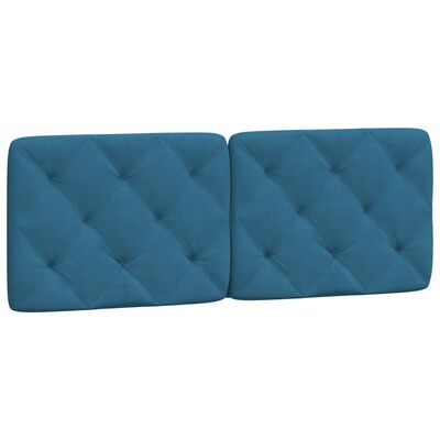 vidaXL Bed met matras fluweel blauw 140x190 cm