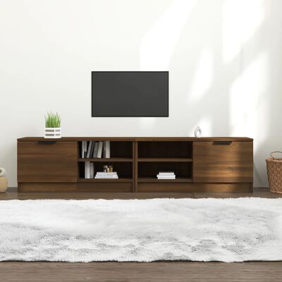 vidaXL Tv-meubelen 2 st 80x35x36,5 cm bewerkt hout bruin eikenkleur