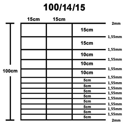 vidaXL Hek 50x1 m gegalvaniseerd staal zilverkleurig