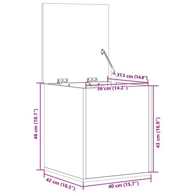 vidaXL Opbergbox 40x42x46 cm bewerkt hout zwart