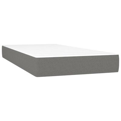 vidaXL Boxspring met matras en LED stof donkergrijs 90x200 cm