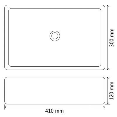 vidaXL Wastafel 41x30x12 cm keramiek zilverkleurig